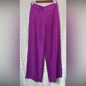 Nieves Laci 100% silk wide leg cover up flowy pants small